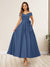 A-Line/Princess Off-The-Shoulder Sleeveless Long Wedding Guest Dresses with Bow Knot