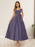 A-Line/Princess Off-The-Shoulder Sleeveless Long Wedding Guest Dresses with Bow Knot