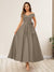 A-Line/Princess Off-The-Shoulder Sleeveless Long Wedding Guest Dresses with Bow Knot
