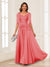 A-Line/Princess V-Neck Long Sleeves Chiffon Mother of the Bride Dresses with Applique