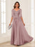 A-Line/Princess V-Neck Long Sleeves Chiffon Mother of the Bride Dresses with Applique