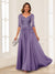 A-Line/Princess V-Neck Long Sleeves Chiffon Mother of the Bride Dresses with Applique