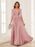 A-Line/Princess V-Neck Long Sleeves Chiffon Mother of the Bride Dresses with Applique