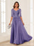 A-Line/Princess V-Neck Long Sleeves Chiffon Mother of the Bride Dresses with Applique