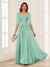 A-Line/Princess V-Neck Long Sleeves Chiffon Mother of the Bride Dresses with Applique