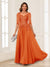 A-Line/Princess V-Neck Long Sleeves Chiffon Mother of the Bride Dresses with Applique