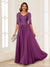 A-Line/Princess V-Neck Long Sleeves Chiffon Mother of the Bride Dresses with Applique