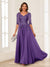 A-Line/Princess V-Neck Long Sleeves Chiffon Mother of the Bride Dresses with Applique