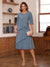A-Line/Princess Scoop Half Sleeves Knee-Length Mother of the Bride Dresses with Ruffles