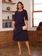 A-Line/Princess Scoop Half Sleeves Knee-Length Mother of the Bride Dresses with Ruffles
