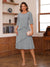 A-Line/Princess Scoop Half Sleeves Knee-Length Mother of the Bride Dresses with Ruffles