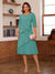 A-Line/Princess Scoop Half Sleeves Knee-Length Mother of the Bride Dresses with Ruffles