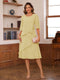 A-Line/Princess Scoop Half Sleeves Knee-Length Mother of the Bride Dresses with Ruffles