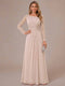 A-Line/Princess Scoop Long Sleeves Ruched Mother of the Bride Dresses with Appliques