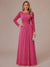 A-Line/Princess Scoop Long Sleeves Ruched Mother of the Bride Dresses with Appliques