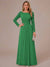 A-Line/Princess Scoop Long Sleeves Ruched Mother of the Bride Dresses with Appliques