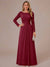 A-Line/Princess Scoop Long Sleeves Ruched Mother of the Bride Dresses with Appliques
