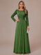 A-Line/Princess Scoop Long Sleeves Ruched Mother of the Bride Dresses with Appliques