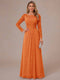 A-Line/Princess Scoop Long Sleeves Ruched Mother of the Bride Dresses with Appliques