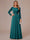 A-Line/Princess Scoop Long Sleeves Ruched Mother of the Bride Dresses with Appliques