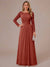 A-Line/Princess Scoop Long Sleeves Ruched Mother of the Bride Dresses with Appliques