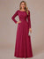 A-Line/Princess Scoop Long Sleeves Ruched Mother of the Bride Dresses with Appliques
