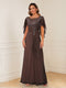A-Line/Princess Illusion Scoop Appliques Ruched Mother of the Bride Dresses