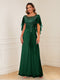 A-Line/Princess Illusion Scoop Appliques Ruched Mother of the Bride Dresses