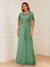 A-Line/Princess Illusion Scoop Appliques Ruched Mother of the Bride Dresses