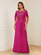 A-Line/Princess Illusion Scoop Appliques Ruched Mother of the Bride Dresses