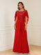 A-Line/Princess Illusion Scoop Appliques Ruched Mother of the Bride Dresses