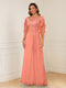 A-Line/Princess Illusion Scoop Appliques Ruched Mother of the Bride Dresses