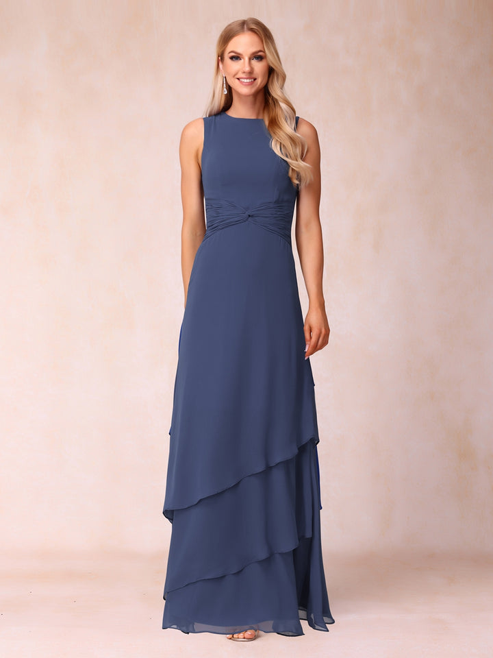 A-Line/Princess Scoop Ruched Floor-Length Mother of the Bride Dresses with Ruffles &amp; Jacket