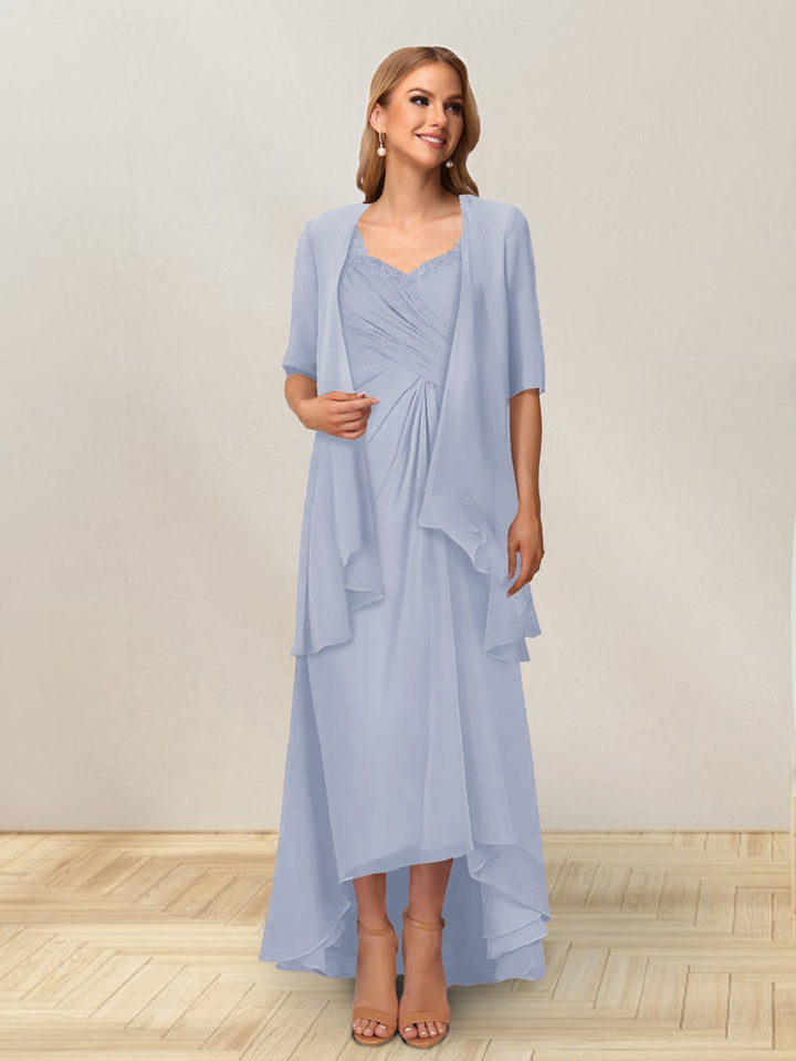 A-Line/Princess Sleeveless Long Formal Evening Dresses With Ruffles &amp; Jacket
