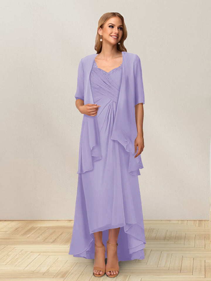 A-Line/Princess Sleeveless Long Formal Evening Dresses With Ruffles &amp; Jacket
