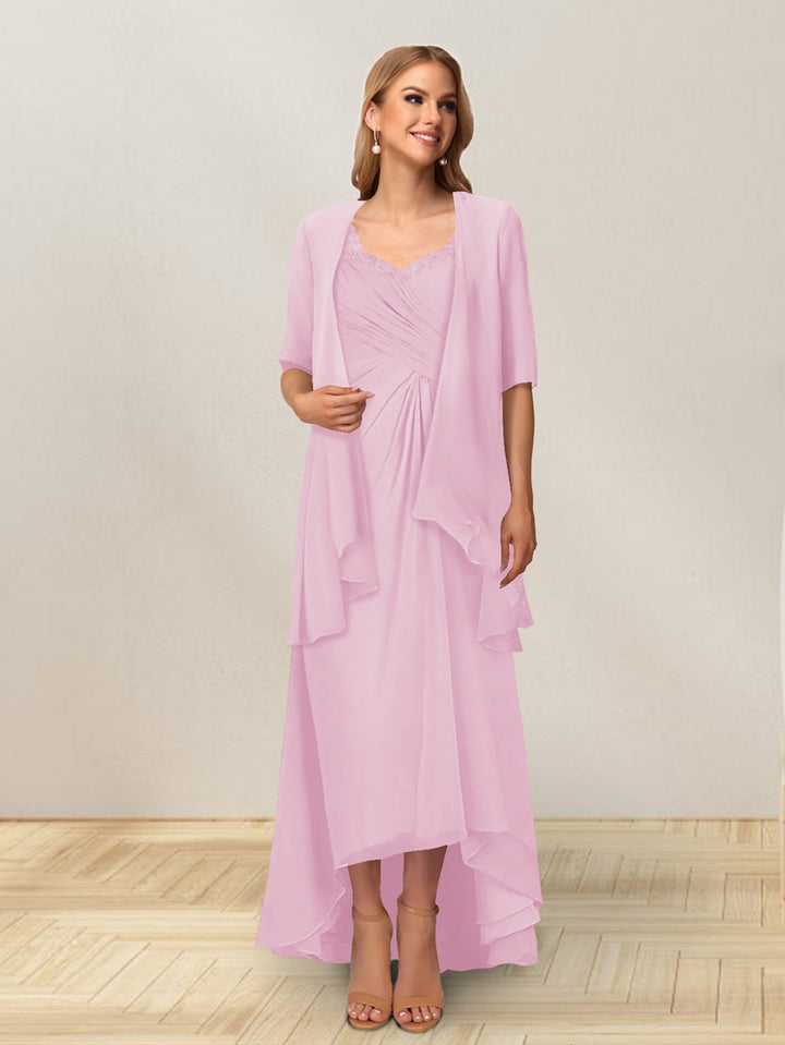 A-Line/Princess Sleeveless Long Formal Evening Dresses With Ruffles &amp; Jacket