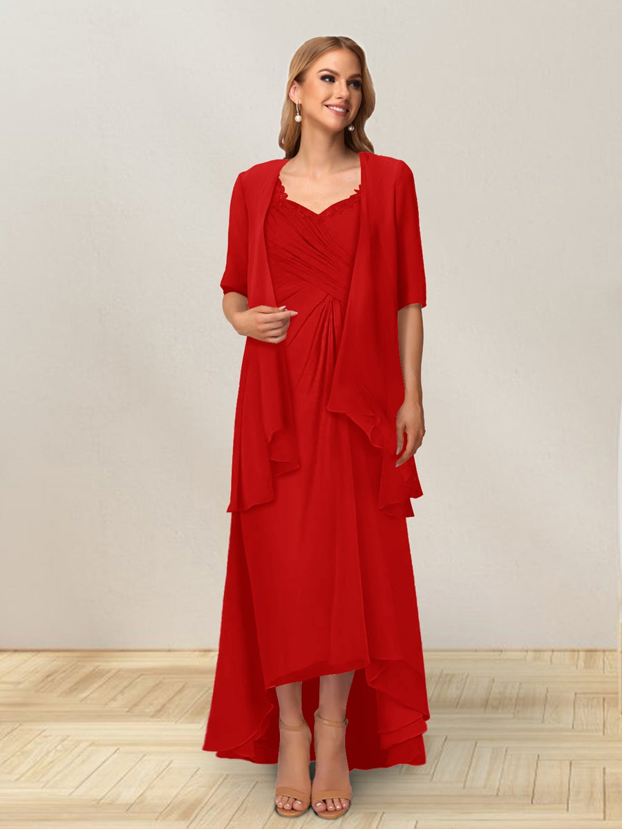 A-Line/Princess Sleeveless Long Formal Evening Dresses With Ruffles &amp; Jacket