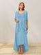 A-Line/Princess Sleeveless Long Formal Evening Dresses With Ruffles & Jacket