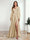 A-Line/Princess V-Neck Long Sleeves FLoor-Length Formal Dresses with Split Side