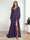 A-Line/Princess V-Neck Long Sleeves FLoor-Length Formal Dresses with Split Side