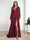 A-Line/Princess V-Neck Long Sleeves FLoor-Length Formal Dresses with Split Side
