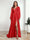 A-Line/Princess V-Neck Long Sleeves FLoor-Length Formal Dresses with Split Side