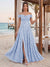 A-Line/Princess Off-the-Shoulder Sleeveless Floor-Length Bridesmaid Dresses With Split Side & Belt