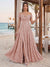 A-Line/Princess Off-the-Shoulder Sleeveless Floor-Length Bridesmaid Dresses With Split Side & Belt