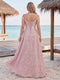 A-Line/Princess Off-the-Shoulder Sleeveless Floor-Length Plus Size Bridesmaid Dresses With Split Side & Belt