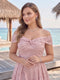 A-Line/Princess Off-the-Shoulder Sleeveless Floor-Length Plus Size Bridesmaid Dresses With Split Side & Belt