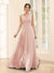 A-Line V-Neck Sleeveless Chiffon Bridesmaid Dresses With Pockets