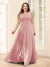 A-Line V-Neck Sleeveless Chiffon Plus Size Bridesmaid Dresses With Pockets
