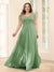 A-Line V-Neck Sleeveless Chiffon Plus Size Bridesmaid Dresses With Pockets
