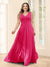 A-Line V-Neck Sleeveless Chiffon Plus Size Bridesmaid Dresses With Pockets
